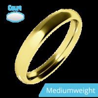 A classic courted ladies wedding ring in medium-weight 18ct yellow gold