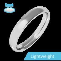 A classic courted ladies wedding ring in light-weight 18ct white gold