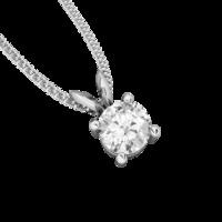 a stunning round brilliant cut diamond pendant in 18ct white gold