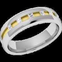 A stylish ladies diamond set wedding ring in 18ct yellow & white gold