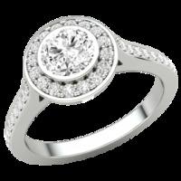 A stunning Round Brilliant Cut cluster diamond ring in 18ct white gold