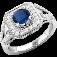 a stunning sapphire diamond cocktail ring in 18ct white gold