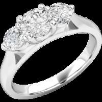 a beautiful round brilliant cut three stone diamond ring in 18ct white ...