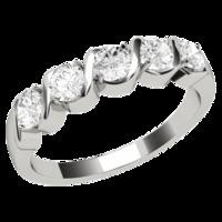 A stylish Round Brilliant Cut diamond eternity ring in 18ct white gold