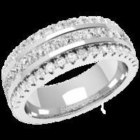 A breathtaking diamond set ladies wedding ring in 18ct white gold