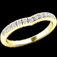 A Round Brilliant Cut diamond set wedding/eternity ring in 18ct yellow gold