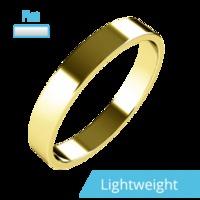 A stunning flat top ladies wedding ring in light-weight 18ct yellow gold