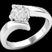 A stunning Round Brilliant Cut solitaire diamond ring in palladium