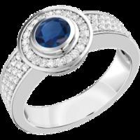 A beautiful sapphire & diamond cocktail ring in 18ct white gold