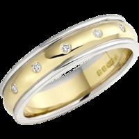 a stunning ladies diamond set wedding ring in 18ct yellow white gold