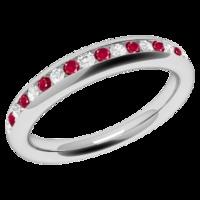 a stylish round brilliant cut ruby diamond eternity ring in 18ct white ...