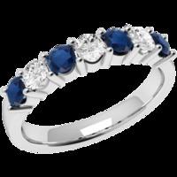 a beautiful sapphire diamond eternity ring in 9ct white gold