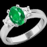 a delightful emerald and diamond cluster in 18ct white gold