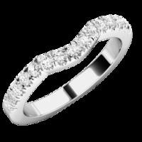 A Round Brilliant Cut diamond set wedding/eternity ring in 9ct white gold