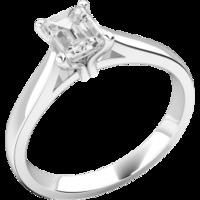 A classic Emerald Cut solitaire diamond ring in 18ct white gold