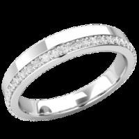 A gorgeous Round Brilliant Cut diamond set wedding/eternity ring in palladium