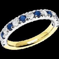 A beautiful Round Brilliant Cut sapphire & diamond eternity ring in 18ct yellow & white gold