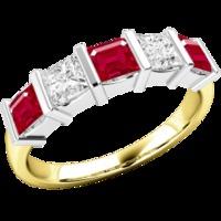 A stunning ruby & diamond eternity ring in 18ct yellow & white gold