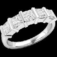 A spectacular Princess Cut diamond eternity ring in platinum