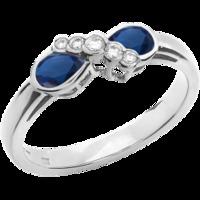 a stunning sapphire diamond ring in 18ct white gold