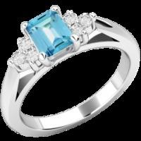 A timeless aqua & diamond ring in 18ct white gold