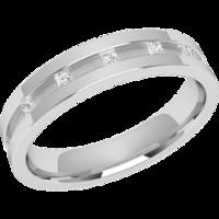 A stylish ladies diamond set wedding ring in 18ct white gold