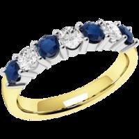 A beautiful sapphire & diamond eternity ring in 18ct yellow & white gold