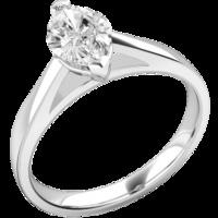 A classic Marquise Cut solitaire diamond ring in platinum