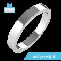 a stunning flat top ladies wedding ring in heavy weight 9ct white gold