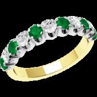 A classic emerald & diamond eternity ring in 18ct yellow & white gold