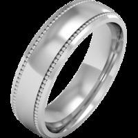 A stunning mill-grained ladies wedding ring in medium 9ct white gold