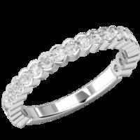 A stylish Round Brilliant Cut diamond set wedding/eternity ring in 18ct white gold