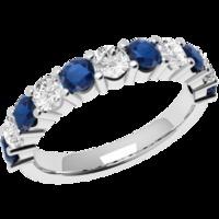 A beautiful Round Brilliant Cut sapphire & diamond eternity ring in 18ct white gold