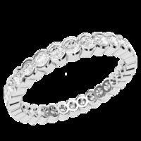 A stylish Round Brilliant Cut diamond set wedding/eternity ring in 18ct white gold