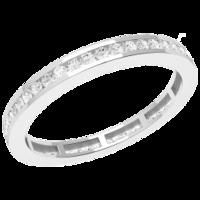 a gorgeous round brilliant cut diamond set wedding ring in 18ct white  ...