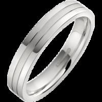 A stylish ladies mixed finish wedding ring in 18ct white gold