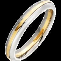 A beautiful ladies mixed finish wedding ring in 18ct yellow & white gold