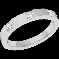 A stunning Princess Cut diamond set ladies wedding ring in 18ct white gold