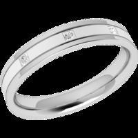 A striking ladies diamond set wedding ring in platinum