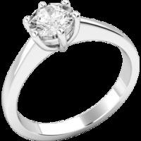 A stylish Round Brilliant Cut solitaire diamond ring in palladium