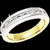 a beautiful baguette cut diamond set wedding ring in 18ct yellow white ...