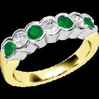 a stylish round brilliant cut emerald diamond eternity ring in 9ct yel ...