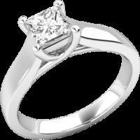 A stunning Princess Cut solitaire diamond ring in platinum