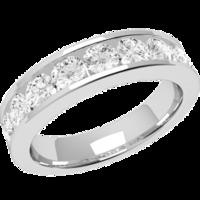 A classic Round Brilliant Cut diamond set ladies wedding ring in platinum