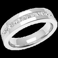 A beautiful Princess Cut diamond set ladies wedding ring in platinum