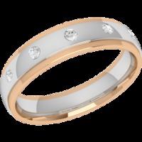 A striking ladies diamond set wedding ring in 18ct white & rose gold