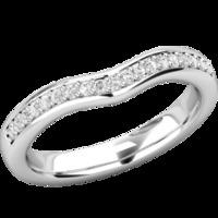 A Round Brilliant Cut diamond set wedding/eternity ring in 9ct white gold