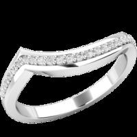 A Round Brilliant Cut diamond set wedding/eternity ring in 18ct white gold