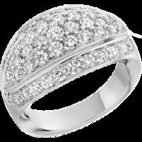 A magnificent Round Brilliant Cut dress diamond ring in 18ct white gold