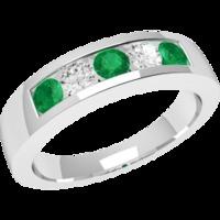 a beautiful round brilliant cut emerald diamond ring in 18ct white gol ...